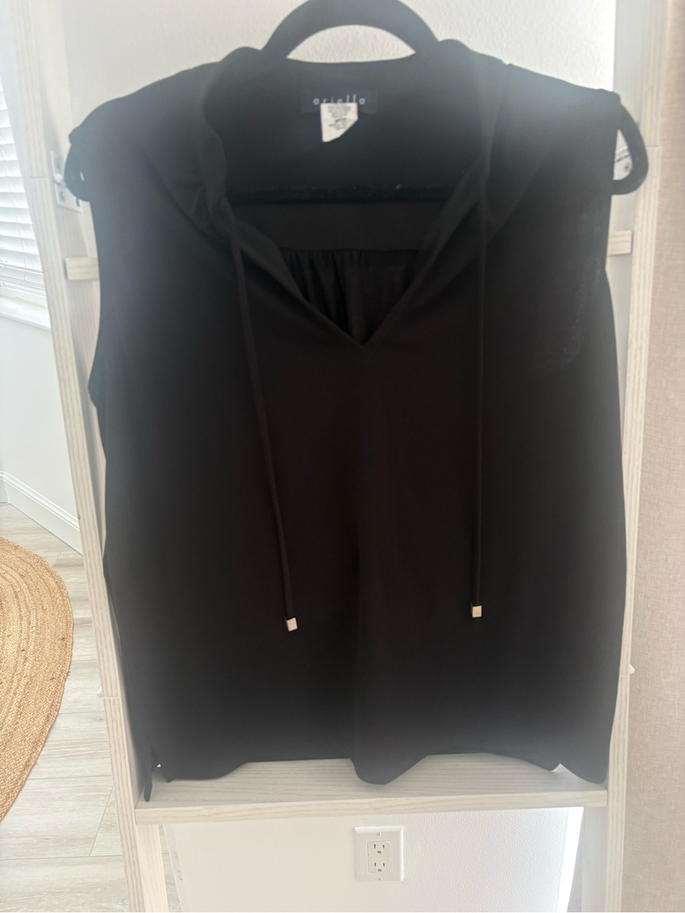 Ariella Black  V-Neck Sleeveless Blouse
